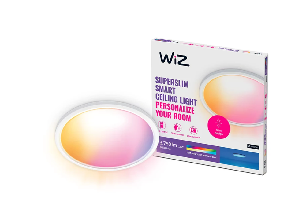 Lubinis šviestuvas WiZ Smart WiFi SuperSlim Ceiling 545mm, Baltas | 32 W | 2200-6500 K (RGB)