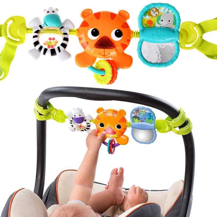 Bright Stars Žaisti pakabuką vežimėliui, žaislinės automobilio sėdynei, barškutį garso ZA4904