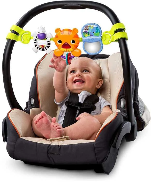 Bright Stars Žaisti pakabuką vežimėliui, žaislinės automobilio sėdynei, barškutį garso ZA4904