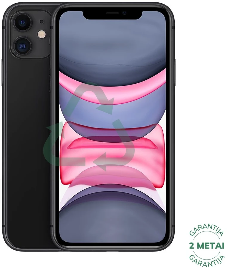 Apple Atnaujintas iPhone 11 Juodas 64GB (būklė kaip naujas)