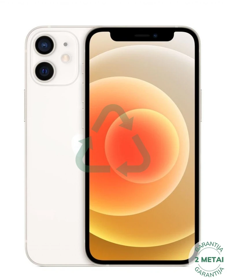 Apple Atnaujintas iPhone 12 Mini Baltas 128GB (būklė kaip naujas)