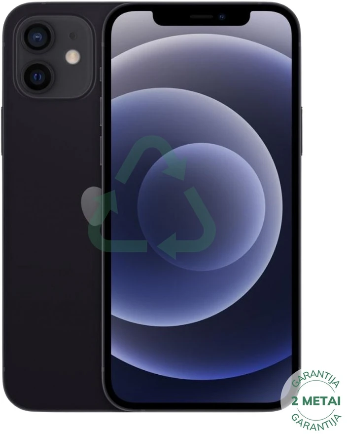 Apple Atnaujintas iPhone 12 Mini Juodas 64GB (būklė kaip naujas)