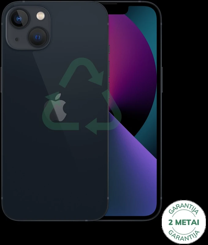 Apple Atnaujintas iPhone 13 Midnight 128GB (būklė kaip naujas)