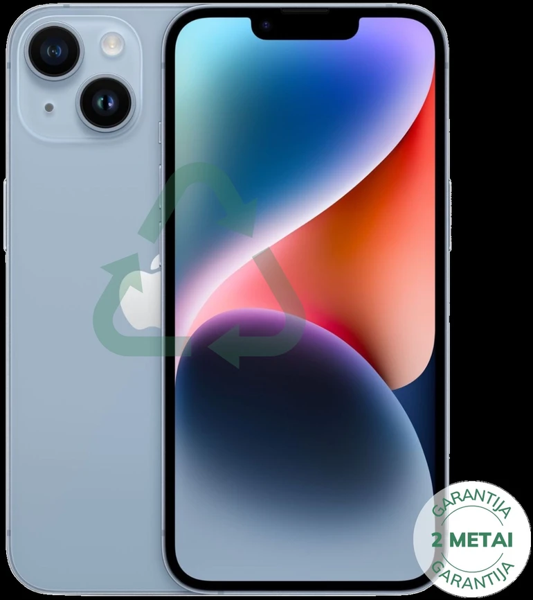 Apple Atnaujintas iPhone 14 Mėlyna 256GB (būklė kaip naujas)