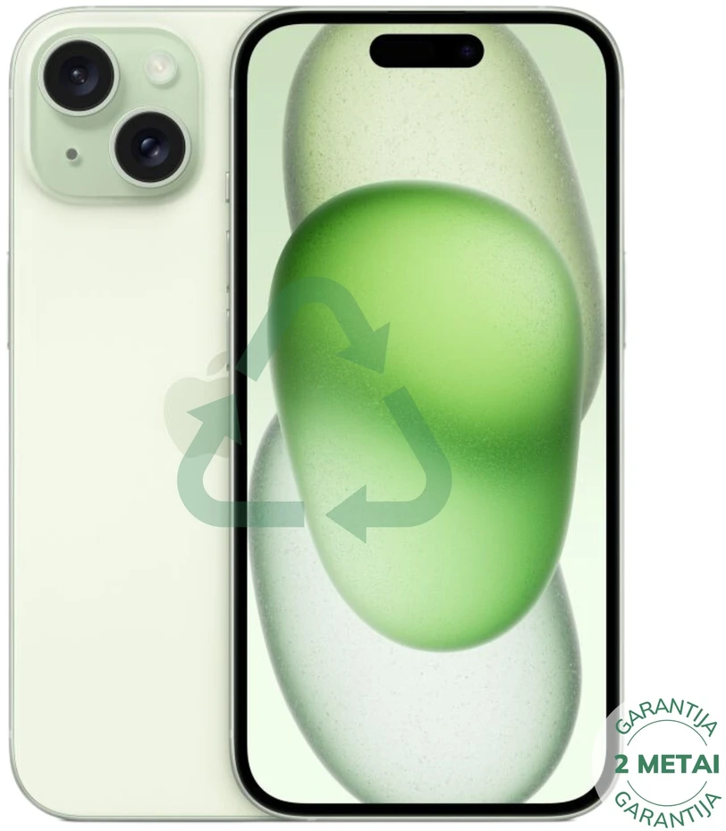 Apple Atnaujintas iPhone 15 Plus Žalias 128GB (būklė kaip naujas)