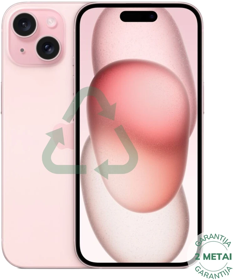 Apple Atnaujintas iPhone 15 Rožinė 128GB (būklė kaip naujas)