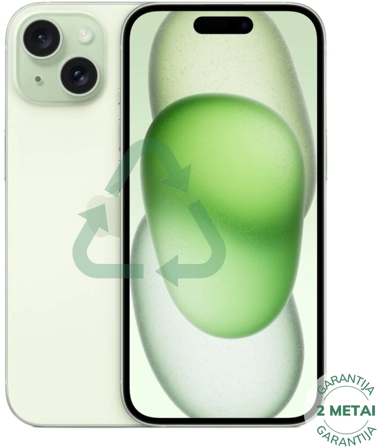Apple Atnaujintas iPhone 15 Žalias 128GB (būklė kaip naujas)