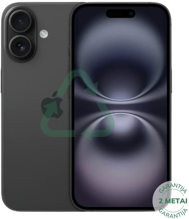 Apple Atnaujintas iPhone 16 Juodas 128GB (būklė kaip naujas)