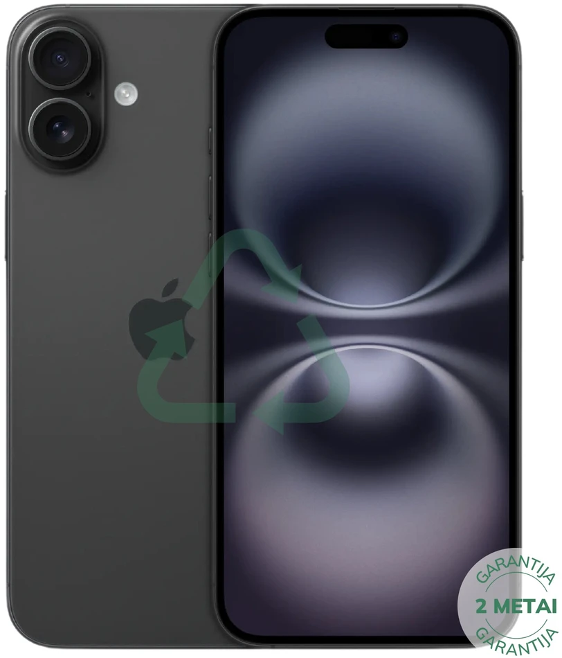 Apple Atnaujintas iPhone 16 Plus Juodas 128GB (būklė kaip naujas)