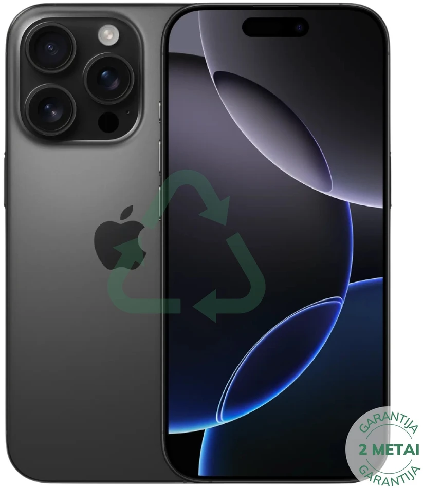 Apple Atnaujintas iPhone 16 Pro Max Juodas Titanium 256GB (būklė kaip naujas)