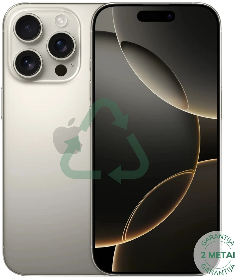 Apple Atnaujintas iPhone 16 Pro Max Natural Titanium 256GB (būklė kaip naujas)