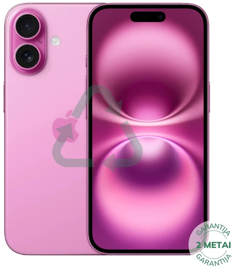 Apple Atnaujintas iPhone 16 Rožinė 128GB (būklė kaip naujas)