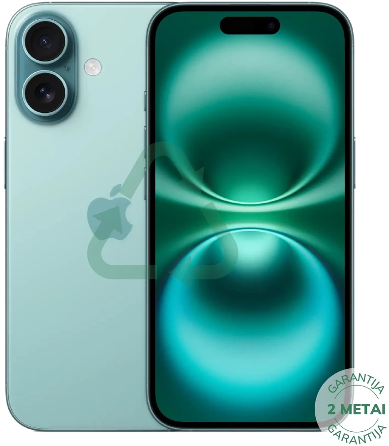 Apple Atnaujintas iPhone 16 Teal 128GB (būklė kaip naujas)