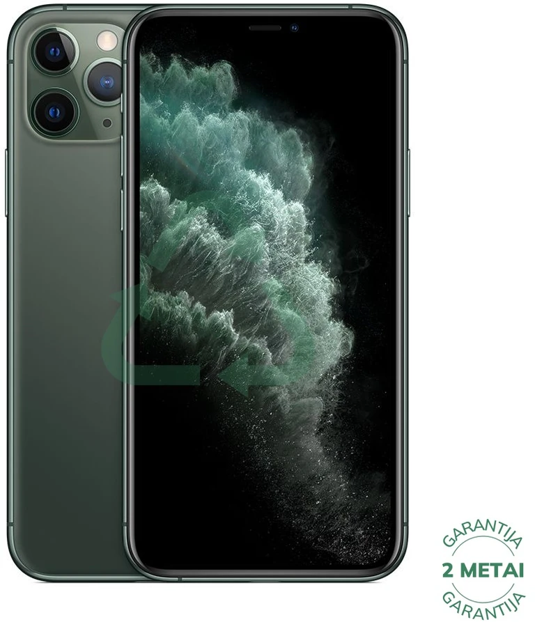 Apple Atnaujintas iPhone 11 Pro Midnight Žalias 64GB (būklė kaip naujas)