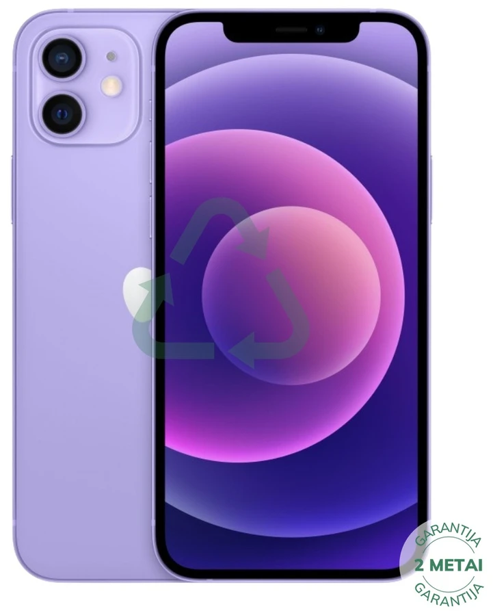 Apple Atnaujintas iPhone 12 Violetinė 64GB (būklė kaip naujas)
