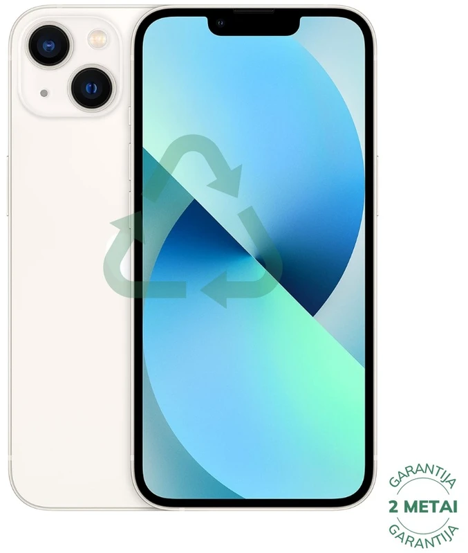 Apple Atnaujintas iPhone 13 Starlight 256GB (būklė kaip naujas)