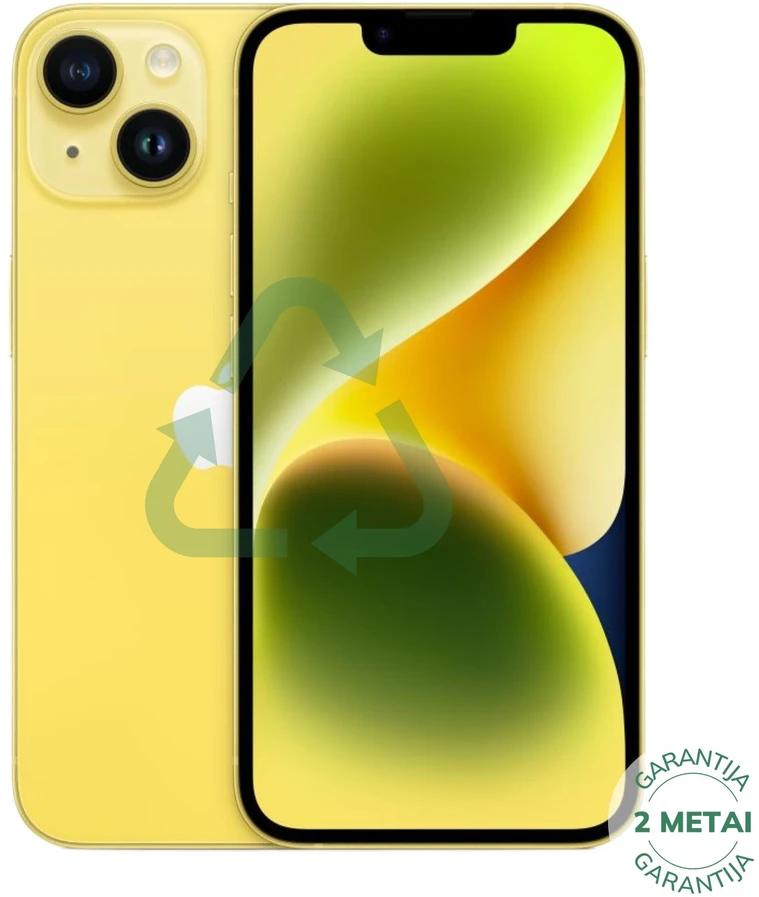 Apple Atnaujintas iPhone 14 Geltona 256GB (būklė kaip naujas)