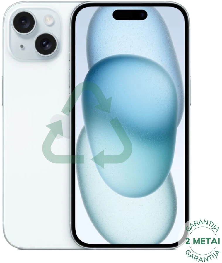 Apple Atnaujintas iPhone 15 Mėlyna 128GB (būklė kaip naujas)