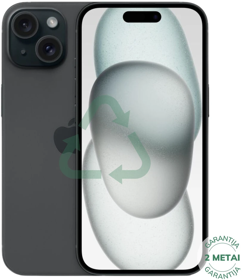Apple Atnaujintas iPhone 15 Plus Juodas 256GB (būklė kaip naujas)
