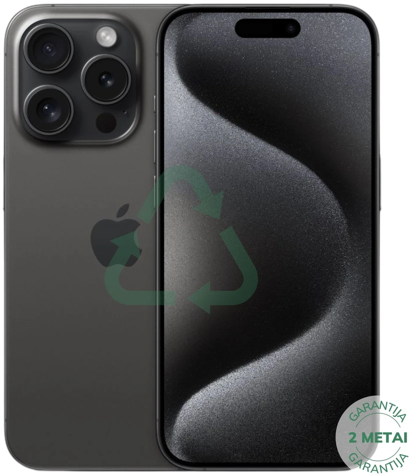 Apple Atnaujintas iPhone 15 Pro Max Juodas Titanium 512GB (būklė kaip naujas)