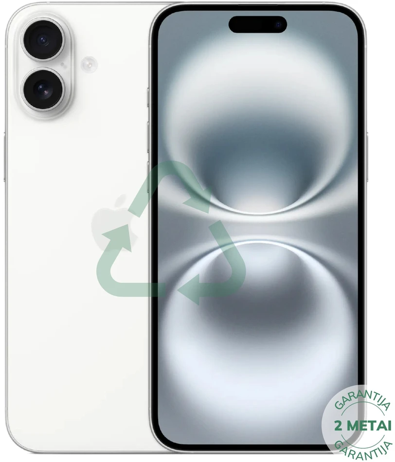 Apple Atnaujintas iPhone 16 Plus Baltas 128GB (būklė kaip naujas)