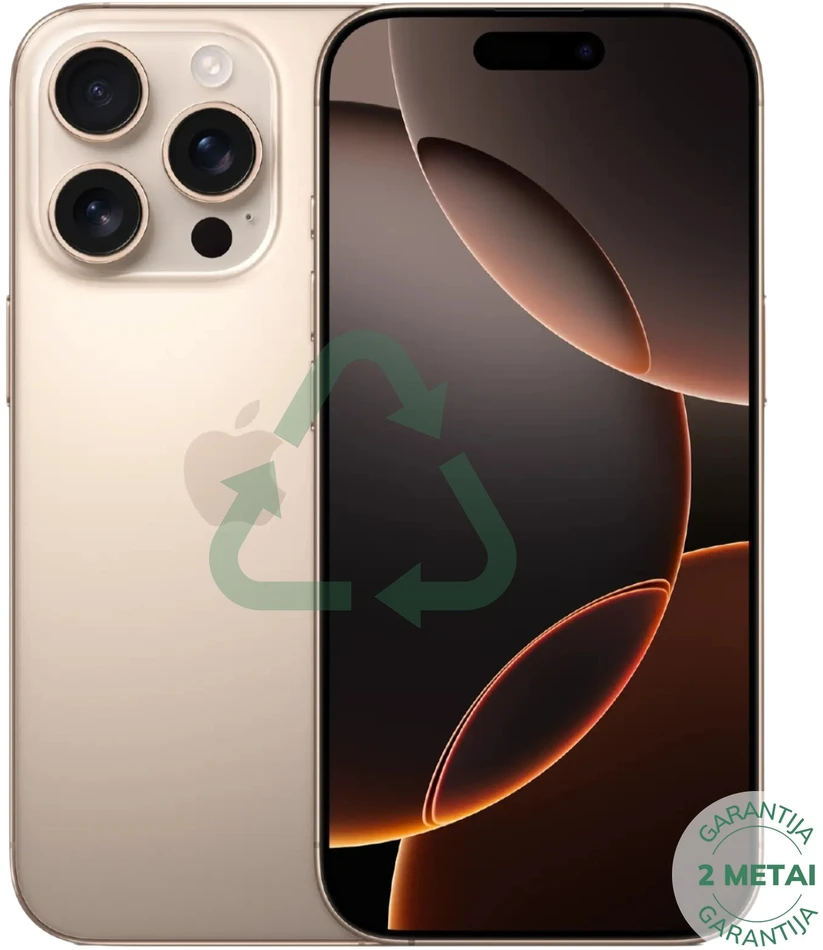 Apple Atnaujintas iPhone 16 Pro Max Desert Titanium 512GB (būklė kaip naujas)