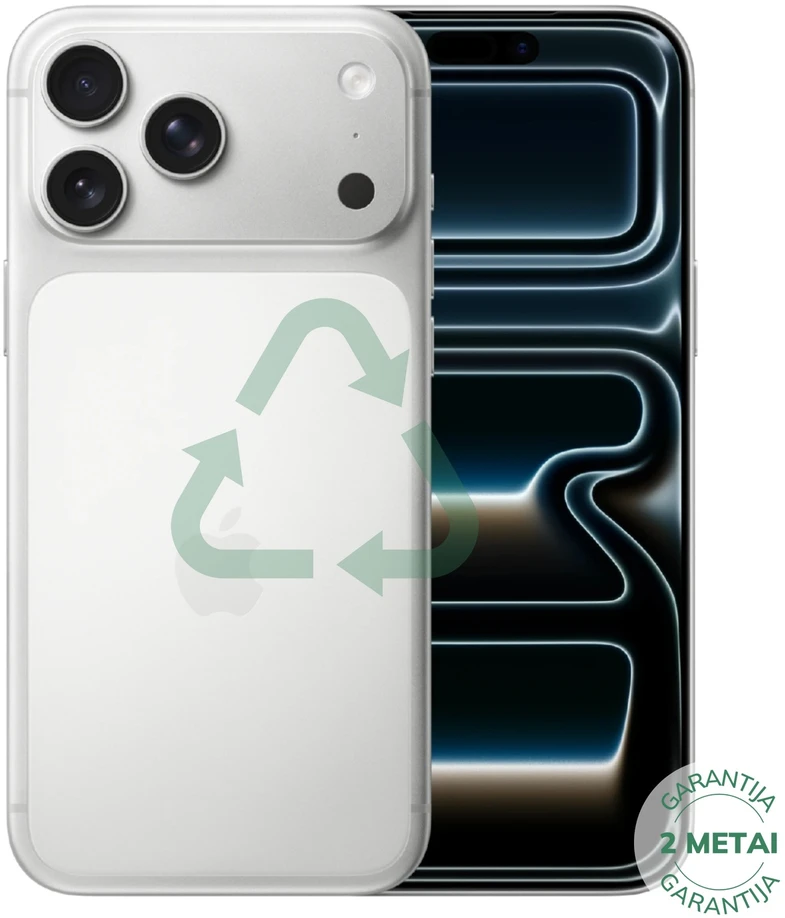 Apple Atnaujintas iPhone 17 Pro Max Sidabrinis 256GB (būklė kaip naujas)
