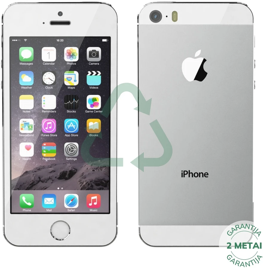 Apple Atnaujintas iPhone 5S Sidabrinis 16GB (būklė kaip naujas)