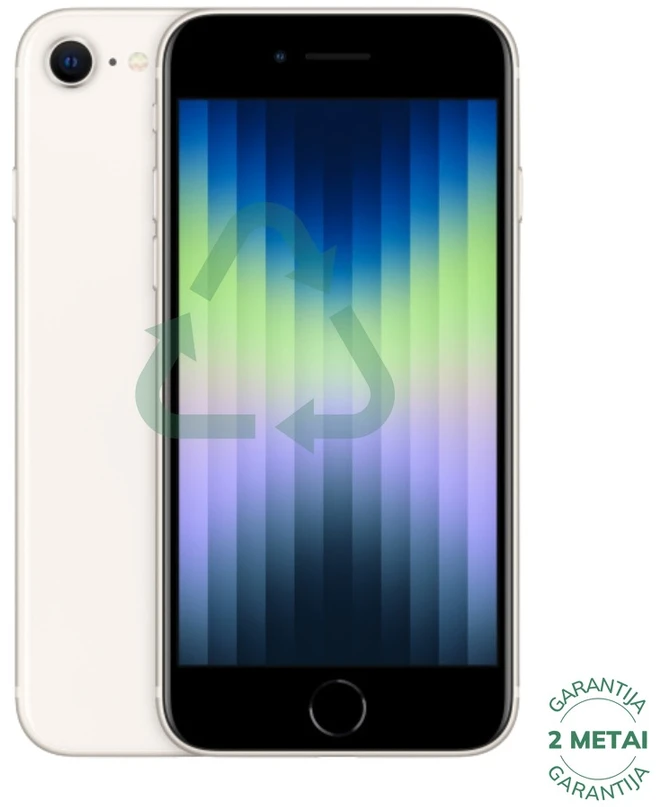 Apple Atnaujintas iPhone SE 3.gen Starlight 128GB (būklė kaip naujas)