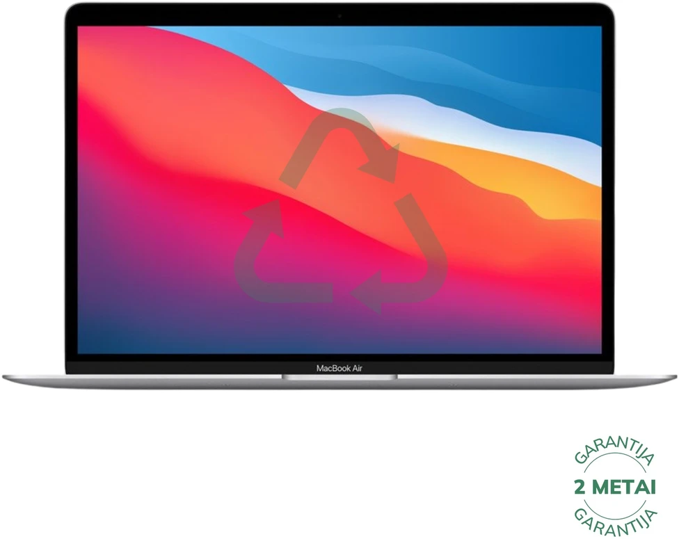 Apple Atnaujintas MacBook Air 2020 Retina 13" - M1 / 8GB / 256GB SSD / Sidabrinis (būklė kaip naujas)