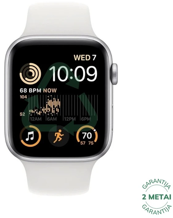 Atnaujintas Apple Watch SE 2.gen 40mm GPS Aluminum / Sidabrinis (būklė kaip naujas)