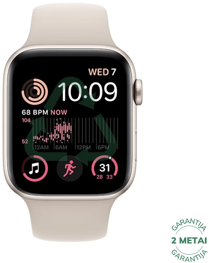Atnaujintas Apple Watch SE 2.gen 40mm GPS Aluminum / Starlight (būklė kaip naujas)