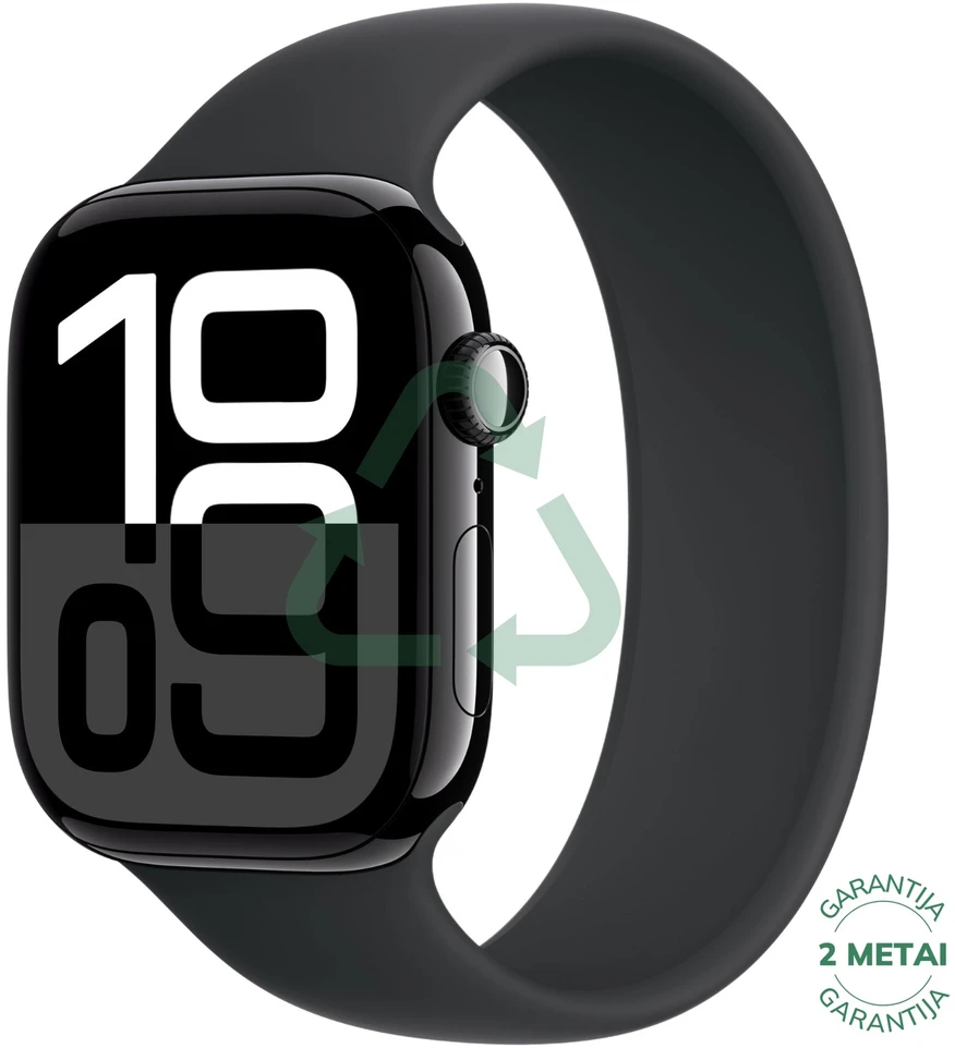 Atnaujintas Apple Watch Series 10 46mm GPS Aluminum / Jet Juodas (būklė kaip naujas)