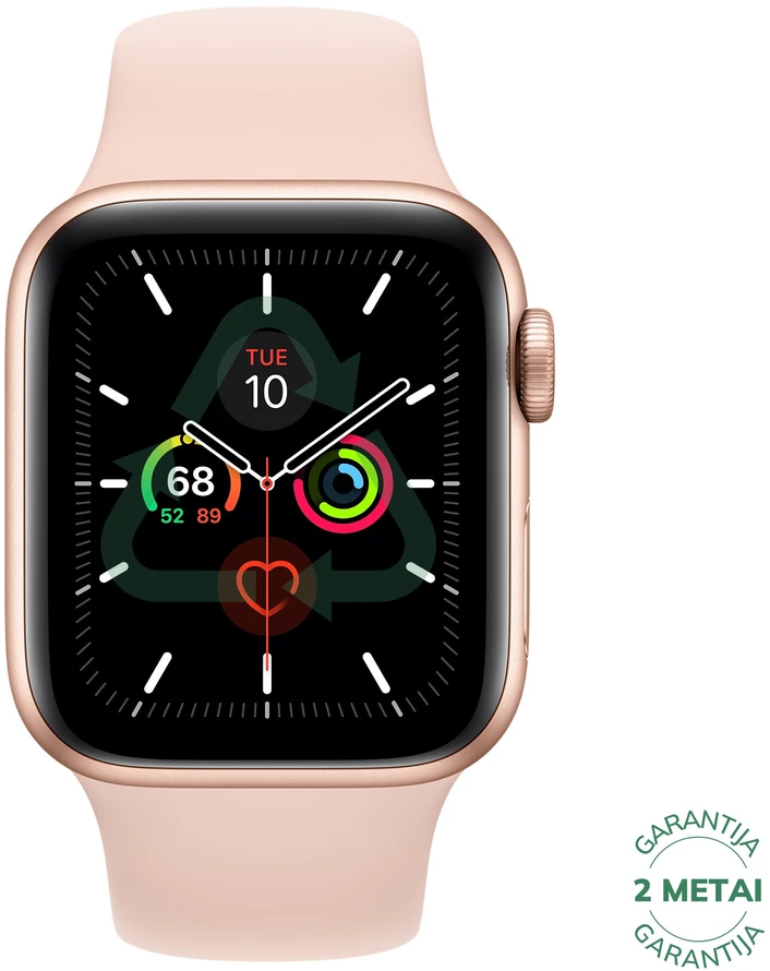 Atnaujintas Apple Watch Series 5 44mm Aliuminio GPS / Gold (būklė kaip naujas)
