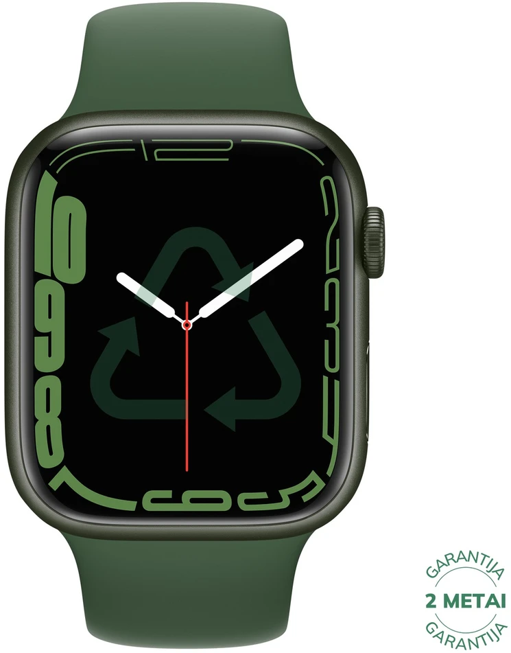 Atnaujintas Apple Watch Series 7 45mm Aliuminio GPS / Žalias (būklė kaip naujas)