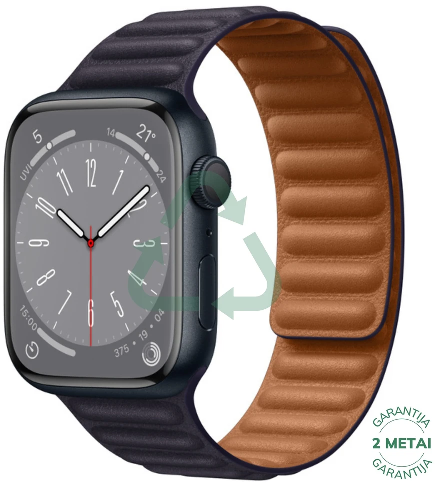 Atnaujintas Apple Watch Series 8 45mm GPS Aluminum / Midnight (būklė kaip naujas)