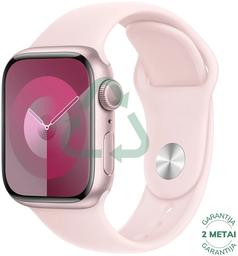 Atnaujintas Apple Watch Series 9 41mm GPS + Cellular Aluminum / Rožinė (būklė kaip naujas)