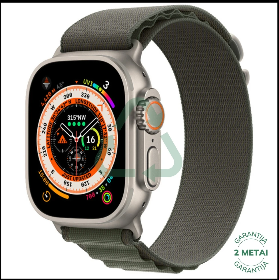 Atnaujintas Apple Watch Ultra 49mm GPS + Cellular Titanium / Natural (būklė kaip naujas)