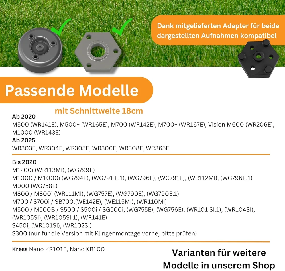3D Herb peilių diskas 6 peiliams, 180 mm, skirtas Worx Landroid 3H-001