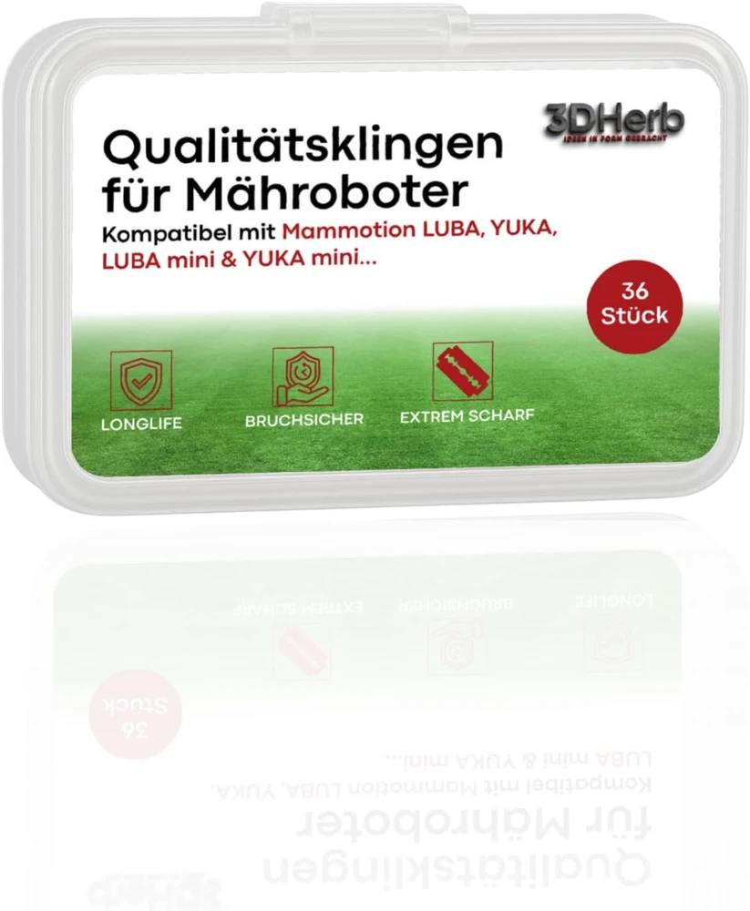 3DHerb robotų vejapjovių atsarginiai peiliai, titano danga, 36 vnt., 0,9 mm storio