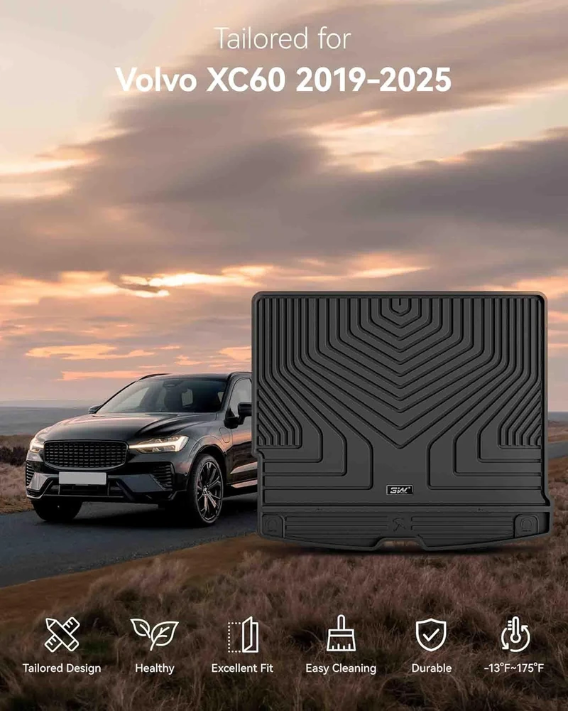 3W bagažinės kilimėlių rinkinys Volvo XC60 2019–2026, TPE, 3 dalių, 3W-Volvo XC60