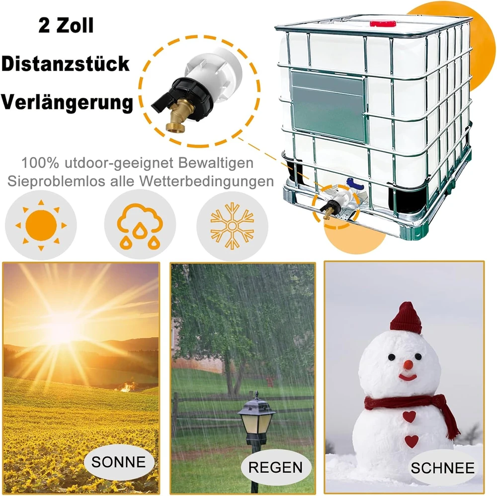 4Baohui Adapteris IBC S60x6 plastikinis su stambiagijiu sriegiu ir PVC tarpine vandens talpyklai