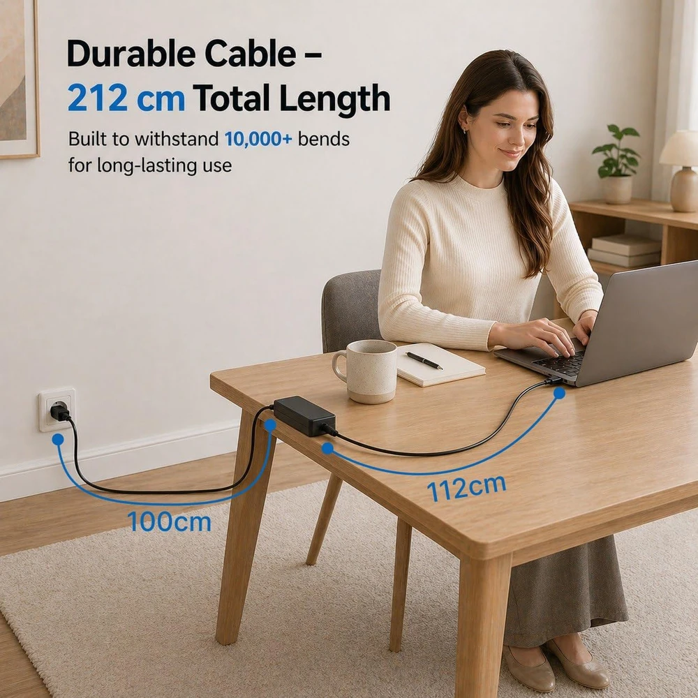 65 W USB-C nešiojamojo kompiuterio įkroviklis Lenovo ThinkPad, IdeaPad, Yoga, Chromebook serijoms