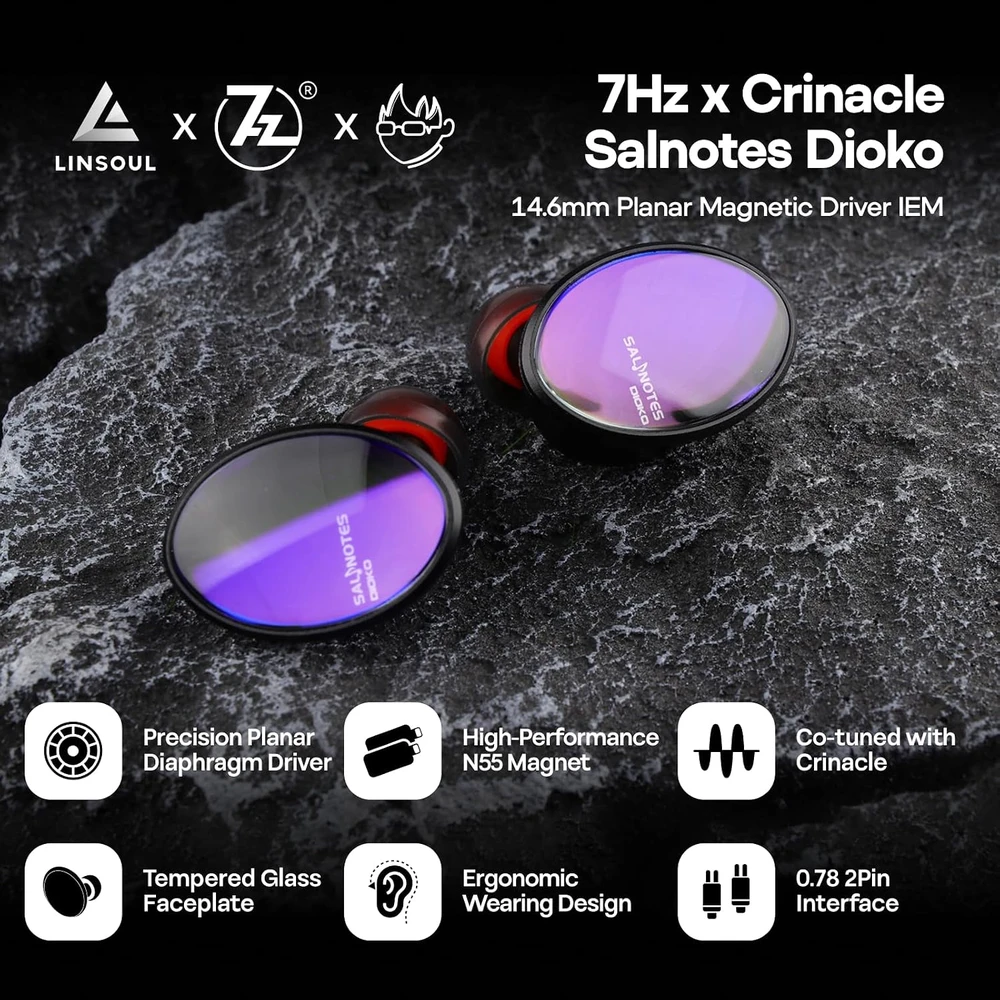 7Hz į ausis įdedamos laidinės planarinės ausinės 14,6 mm Salnotes Dioko