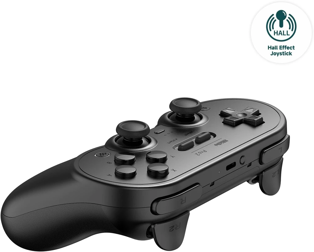 8BitDo PRO 2 Gamepad Hall Ed Belaidis Pultelis | Juodas