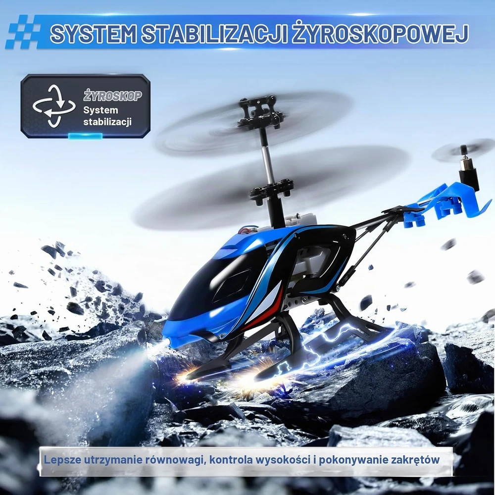 A ALPHA nuotoliniu būdu valdomas RC sraigtasparnis su LED apšvietimu, 2,4 GHz, EC858960