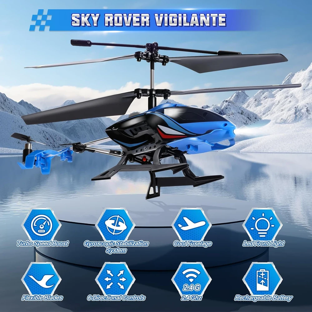 A ALPHA nuotoliniu būdu valdomas RC sraigtasparnis su LED apšvietimu, 2,4 GHz, EC858960
