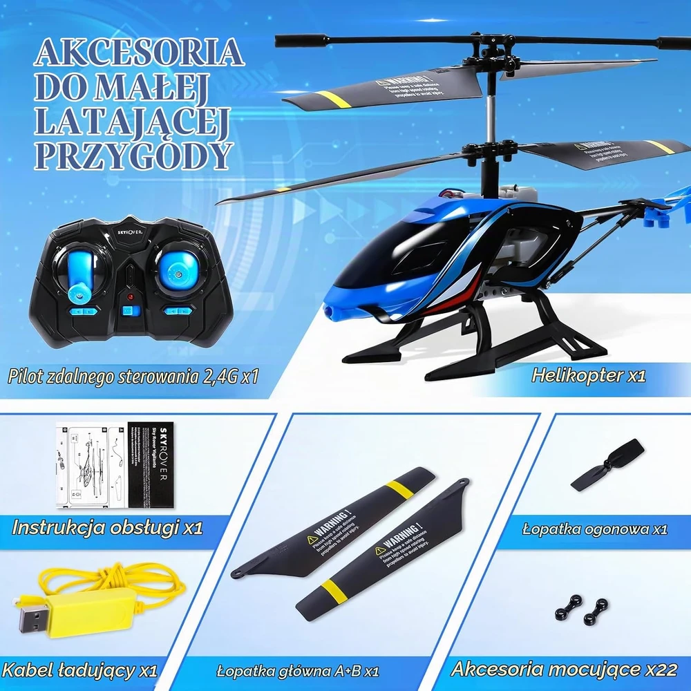 A ALPHA nuotoliniu būdu valdomas RC sraigtasparnis su LED apšvietimu, 2,4 GHz, EC858960