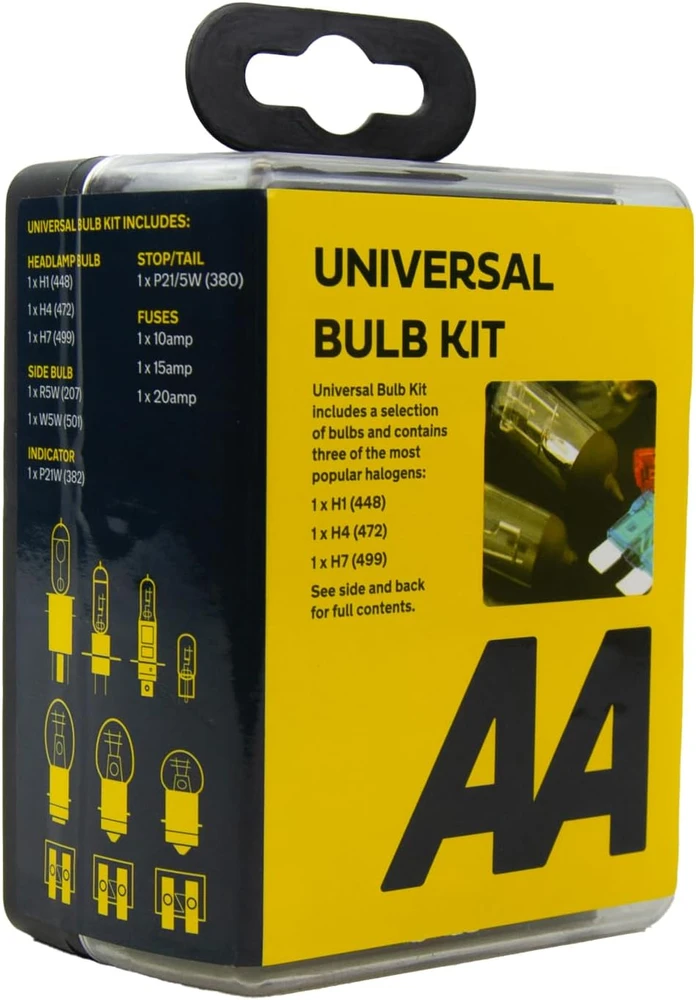 AA automobilių halogeninių lempučių ir saugiklių rinkinys H1 H4 H7 55 W 5060114611528