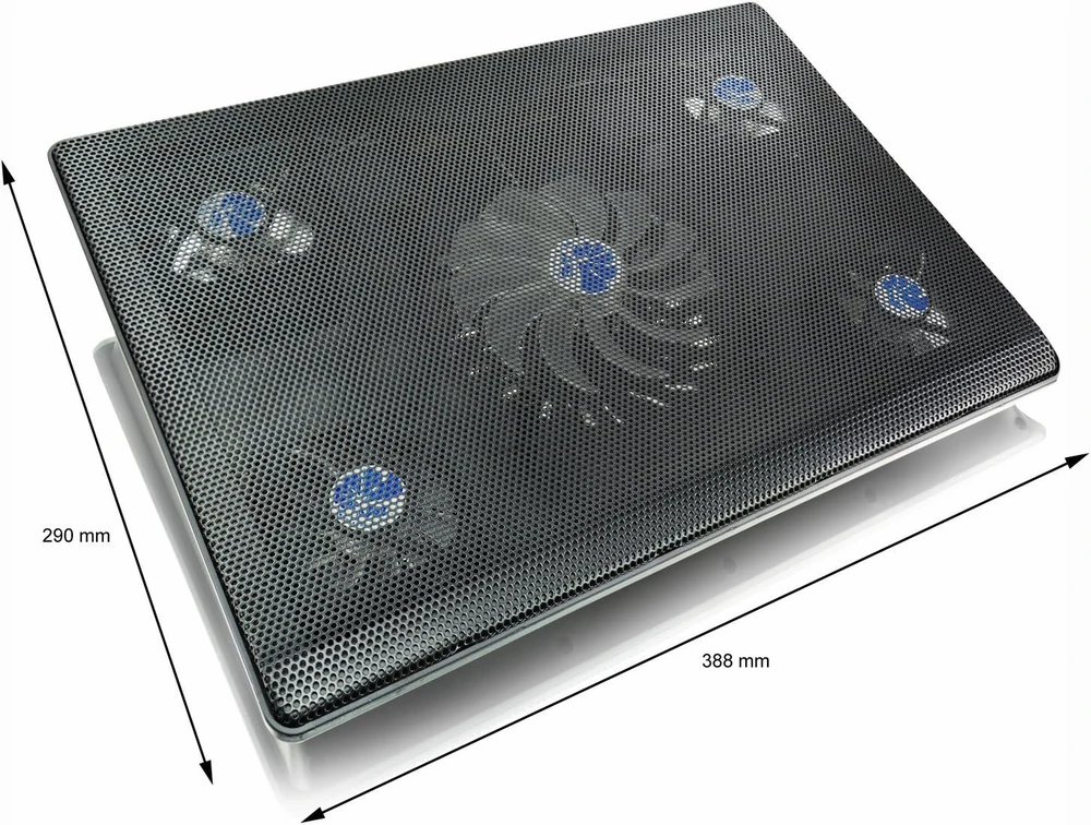 AAB Cooling AABCOOLING nešiojamojo kompiuterio aušinimo stovas su 5 ventiliatoriais ir USB, NCO084